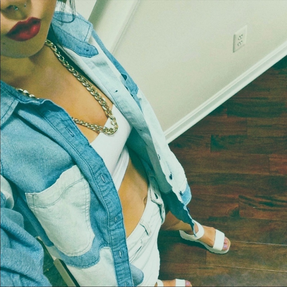 Denim patch shirt